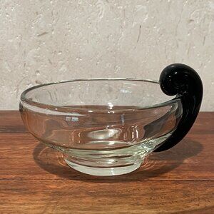 VTG Steuben Inspired Glass Amethyst Snail Scroll Handle Olive Dish Small